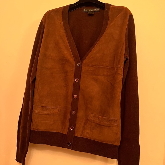 ralph lauren suede cashmere cardigan for women never worn new $2500